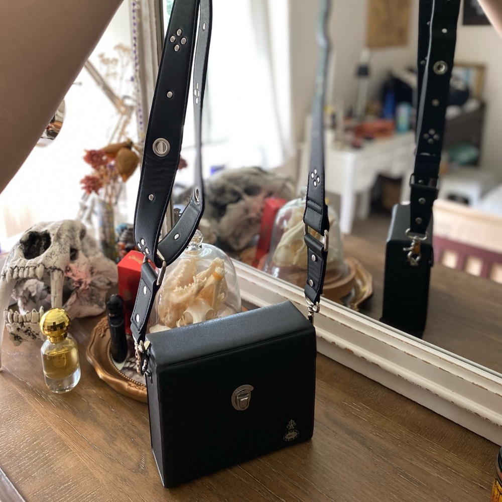 Vintage small binoculars case converted into bag with strap